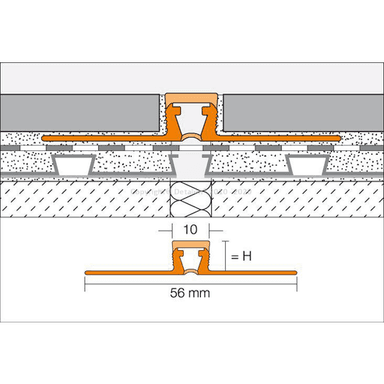 DILEX-BWB dilatace PVC, H=8mm, šířka: 10mm - Šedá 4