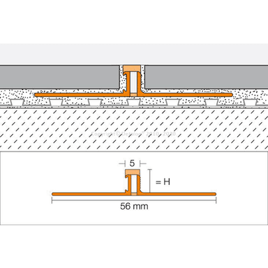 DILEX-BWS dilatace PVC, H=8mm, šířka: 5mm - Pastel. šedá 4