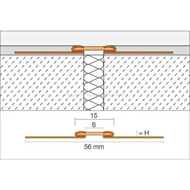 DILEX-EKSB Dilatace Ušlechtilá ocel V2A, H=2.5mm, vložka 6mm - Pastel. šedá 4