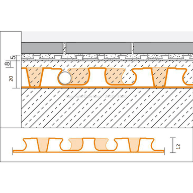 BEKOTEC-EN 12 FK, Systémová deska 0,77m2 (110 x 70 cm) - s výlisky a nosnou střiží na spodní str 4